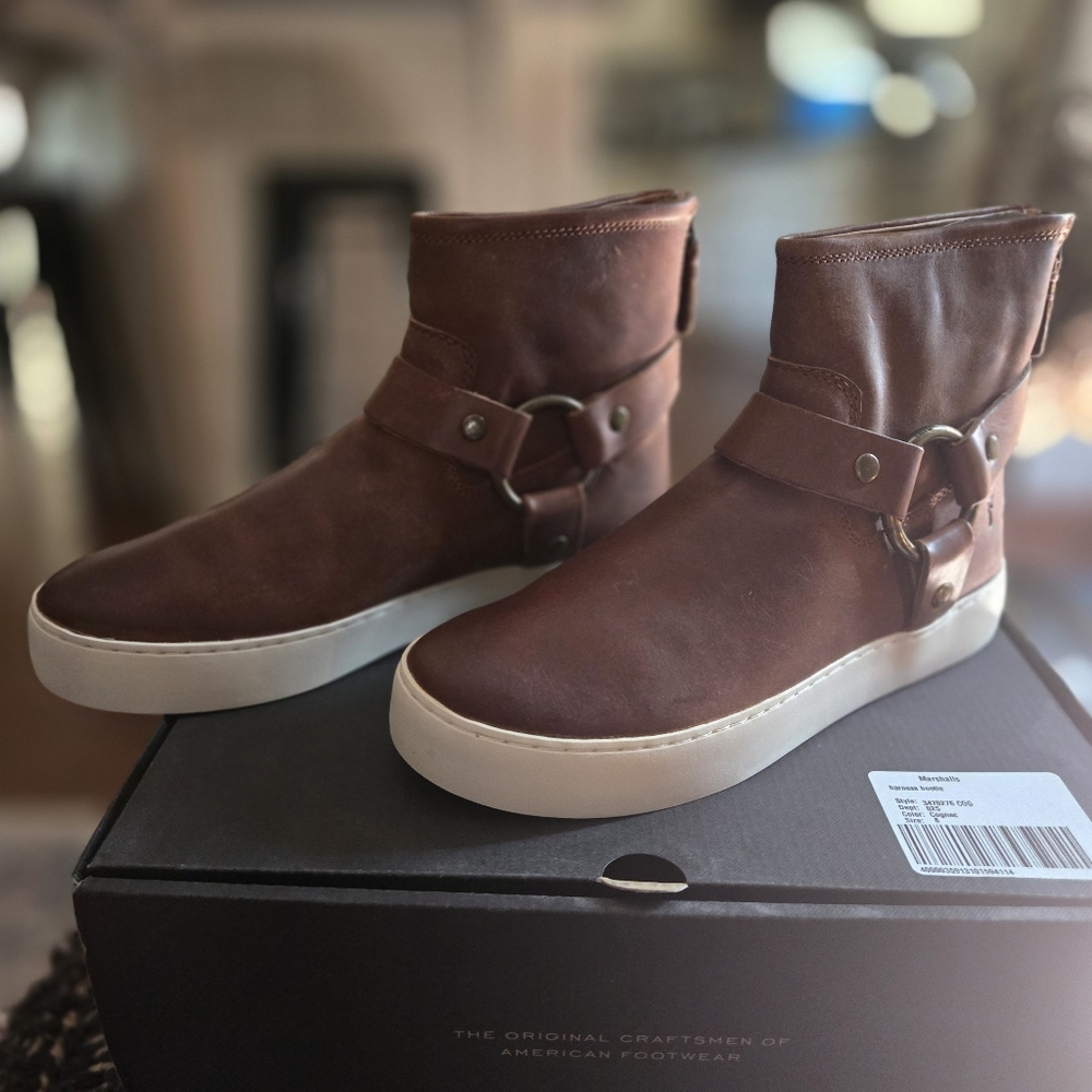 FRYE booties cognac